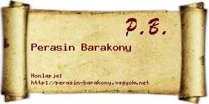 Perasin Barakony névjegykártya